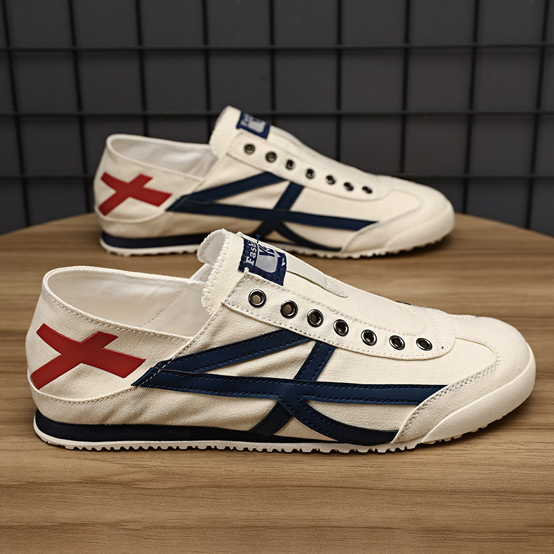 男鞋2026新款夏季透气薄款一脚蹬帆布鞋轻便休闲阿甘板鞋运动潮鞋主图