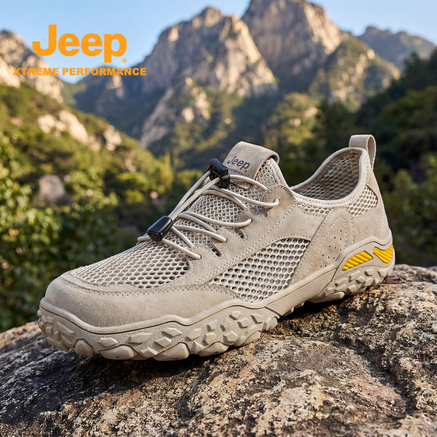 JEEP吉普男鞋夏季镂空网面鞋户外运动一脚蹬休闲鞋防滑耐磨登山鞋主图
