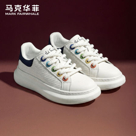 马克华菲男鞋2026新款夏季透气小白鞋子男士增高百搭休闲板鞋男款