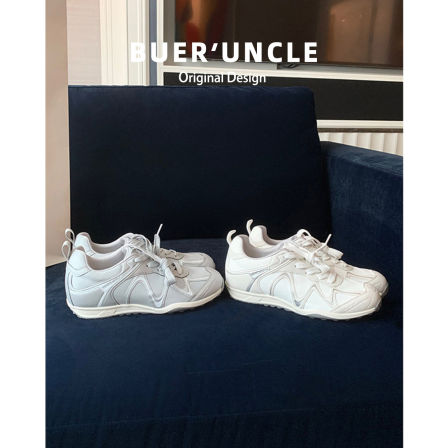 巨好看~真皮5cm内增高德训鞋女2026款厚底休闲运动户外登山阿甘鞋