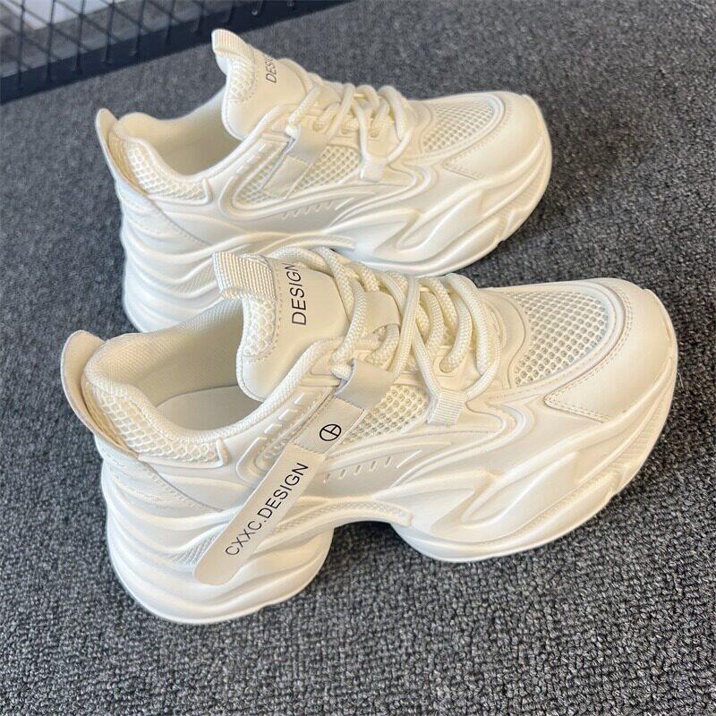 网面透气增高老爹鞋夏2026新款小个子厚底女鞋网红超火小白运动鞋主图