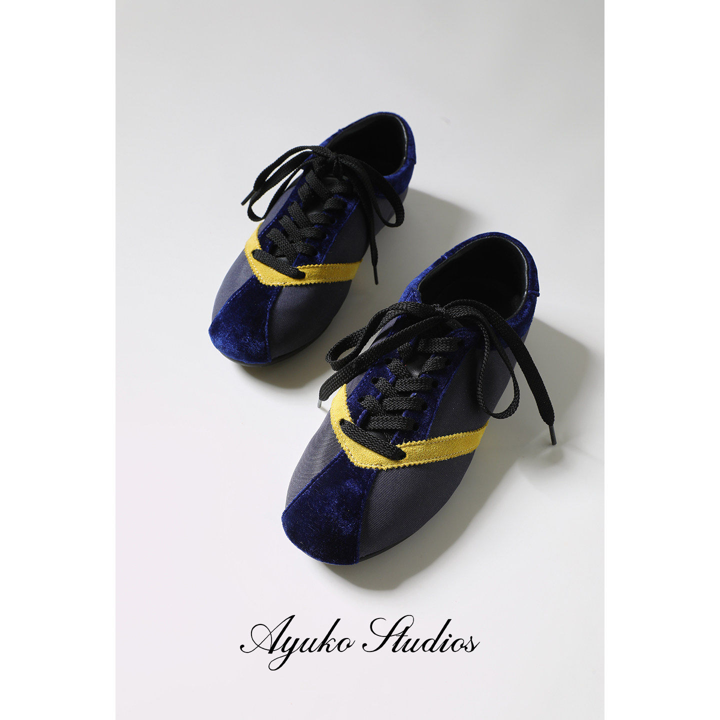 Ayuko｜ 26ss凯旋门拼色羊皮真皮 平底德训鞋休闲复古细带运动鞋主图