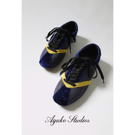 Ayuko｜ 26ss凯旋门拼色羊皮真皮 平底德训鞋休闲复古细带运动鞋