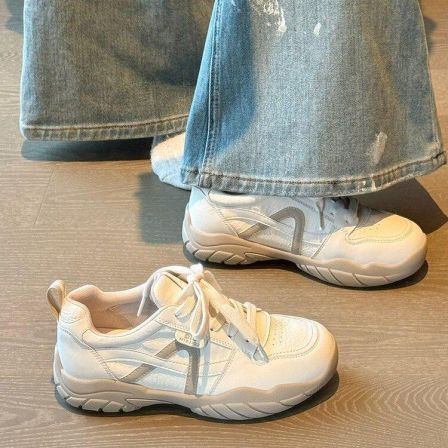 德训鞋女2026春季新款厚底百搭小白鞋阿甘鞋舒适学院风休闲运动鞋