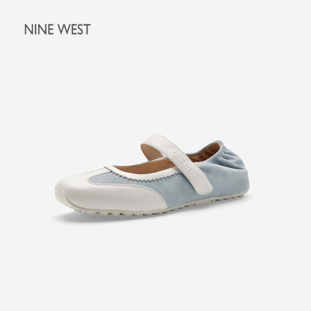 Nine West/玖熙德训风芭蕾玛丽珍鞋女休闲真皮一字带舒适平底单鞋