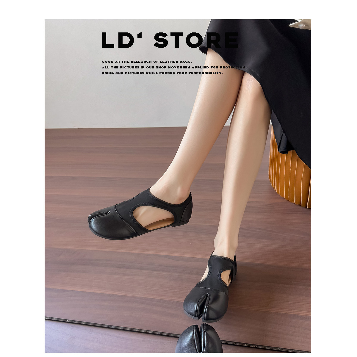 真皮~复古分趾玛丽珍单鞋女2026春新款低跟芭蕾舞鞋休闲百搭凉鞋主图