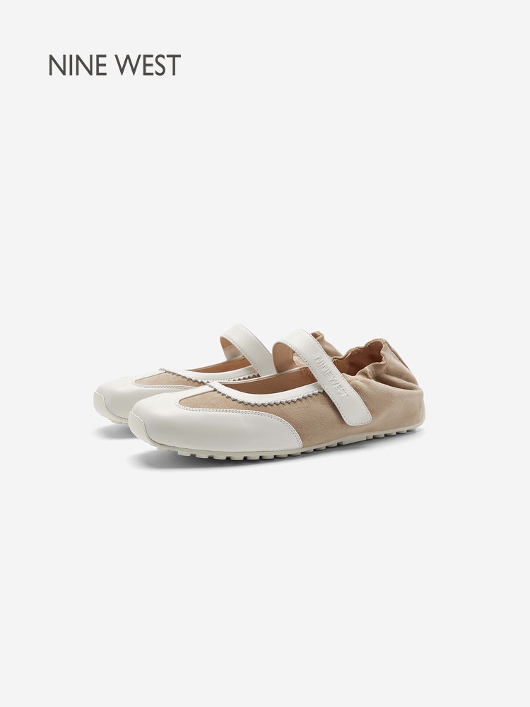 Nine West/玖熙芭蕾玛丽珍鞋女一字扣带浅口休闲包鞋魔术贴平底鞋主图