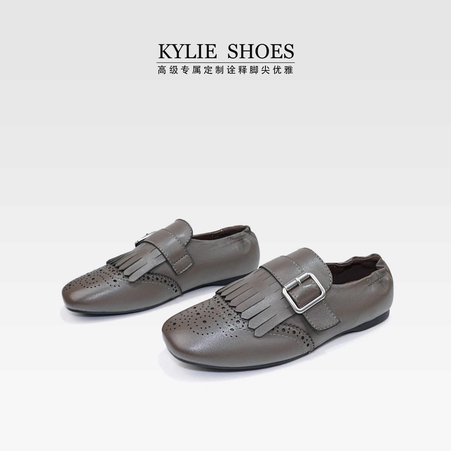 高高货！羊皮乐福鞋复古英伦风小皮鞋一脚蹬休闲鞋/半码拍小3.20主图