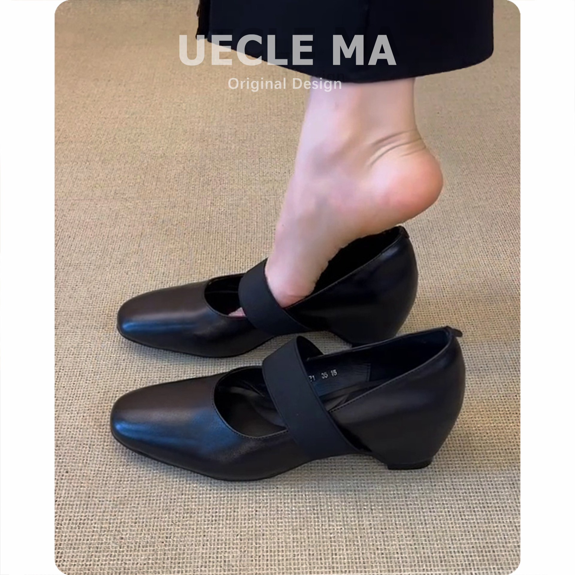 超软小羊皮~复古玛丽珍女鞋内增高黑色芭蕾晚晚鞋子通勤绝美单鞋主图