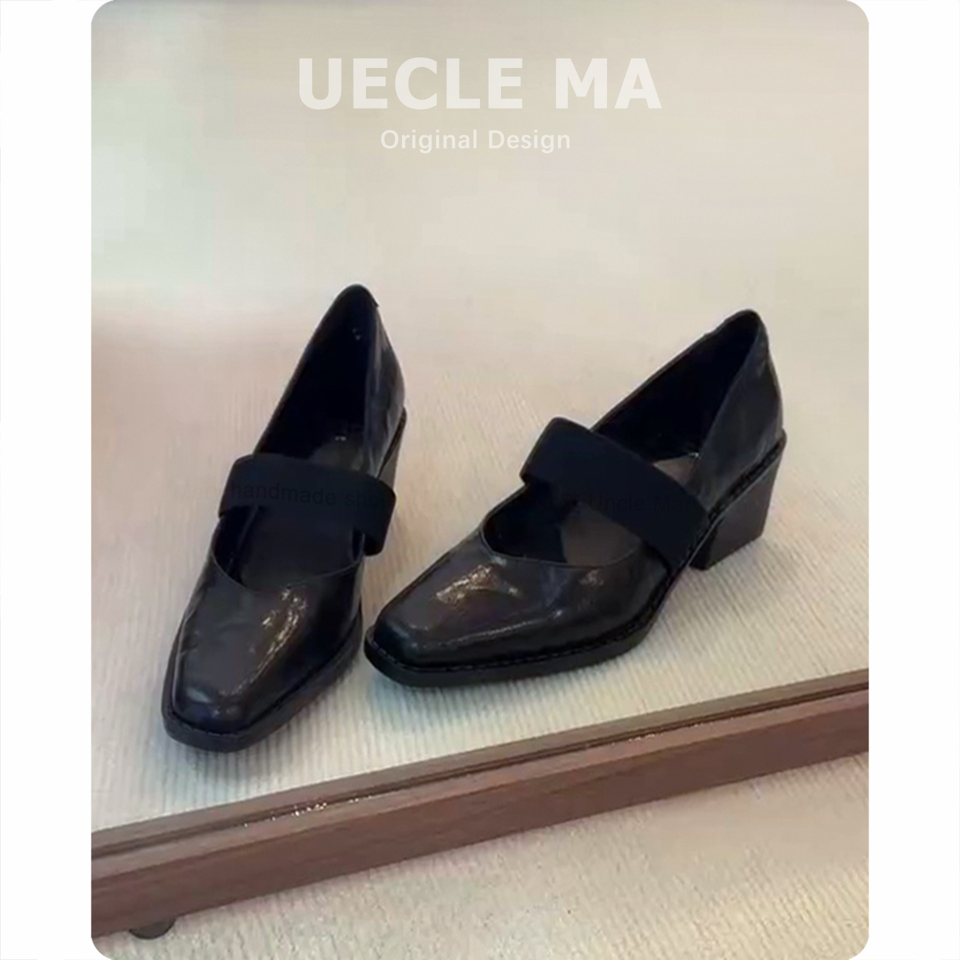 超软小羊皮~法式单鞋女粗跟不累脚芭蕾鞋子绝美软底玛丽珍蛋卷鞋主图