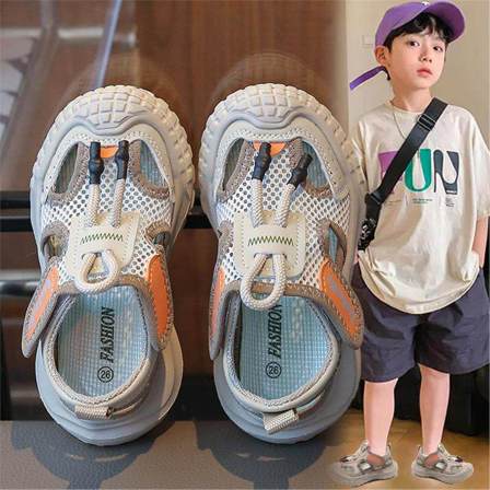 巨好看男童凉鞋2026新款夏款儿童外穿包头镂空透气运动薄款网鞋女