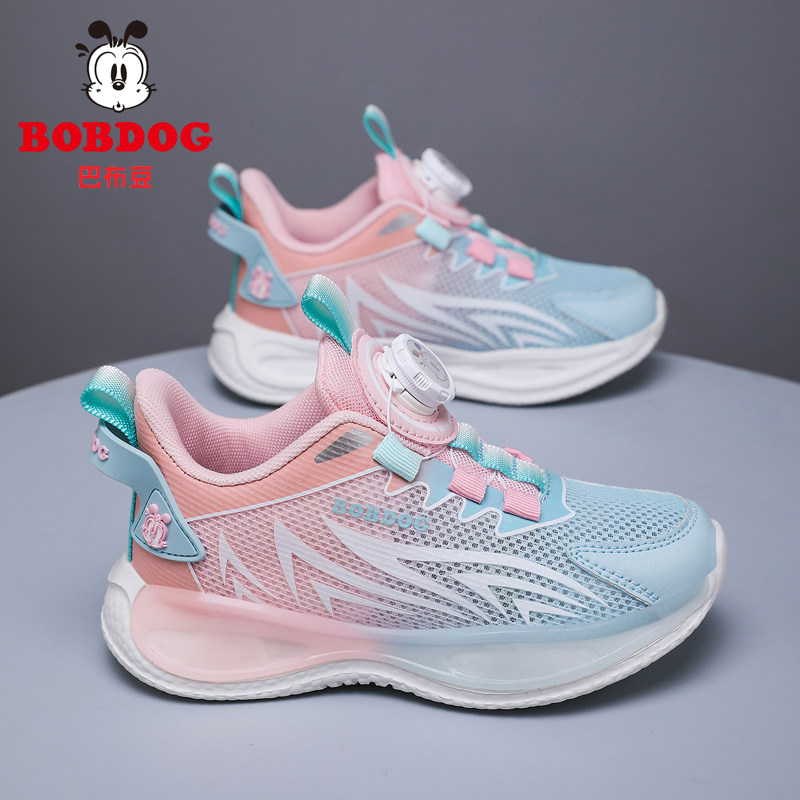 巴布豆女童运动鞋网面透气夏季2026新款女孩轻便软底儿童跑步鞋子主图
