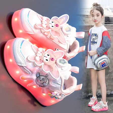 官网C&K女童隐形暴走鞋夏季新款儿童公主四轮运动溜冰鞋女孩发光