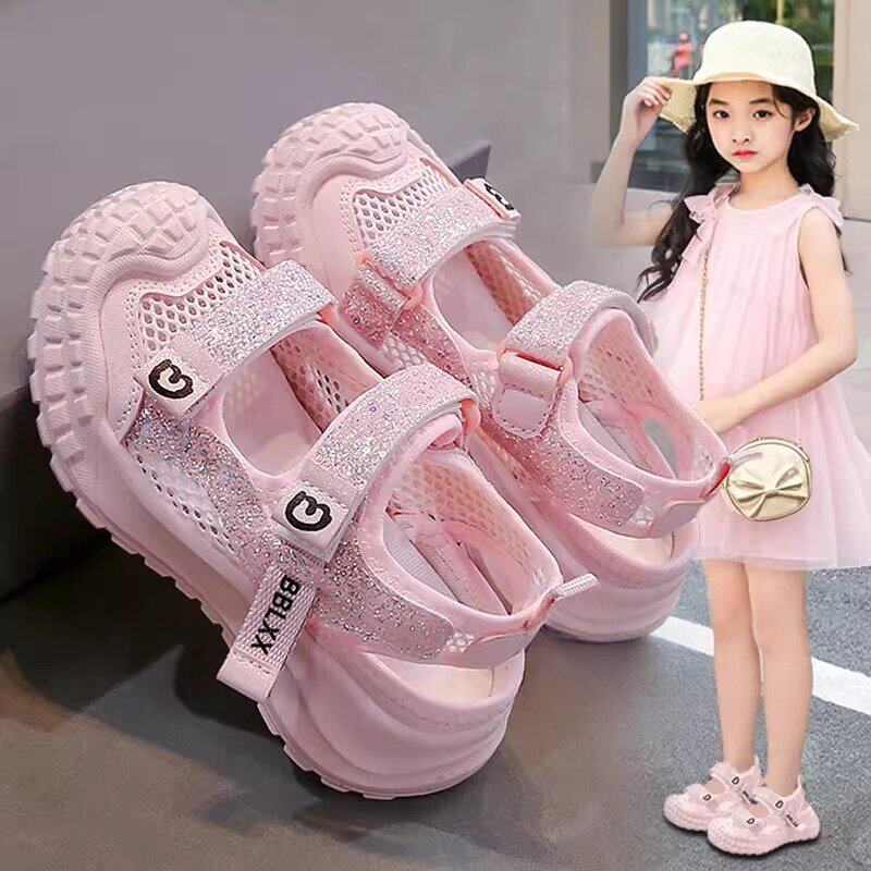 官网C&K女童凉鞋2026夏季儿童公主鞋软底女孩镂空单网鞋透气运动主图