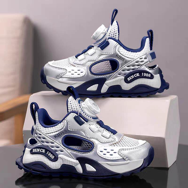 李宇新男童鞋子镂空运动鞋2026夏季款包头儿童凉鞋男孩透气单网鞋主图