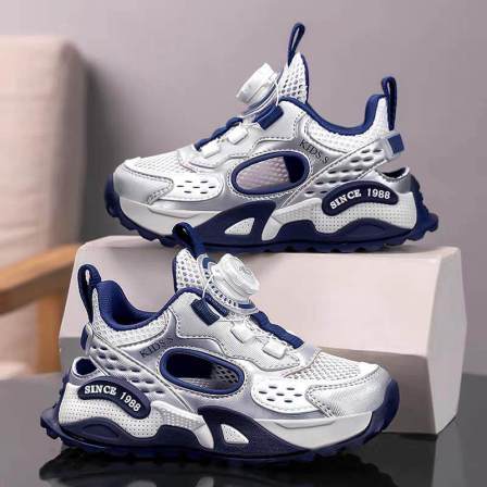 李宇新男童鞋子镂空运动鞋2026夏季款包头儿童凉鞋男孩透气单网鞋