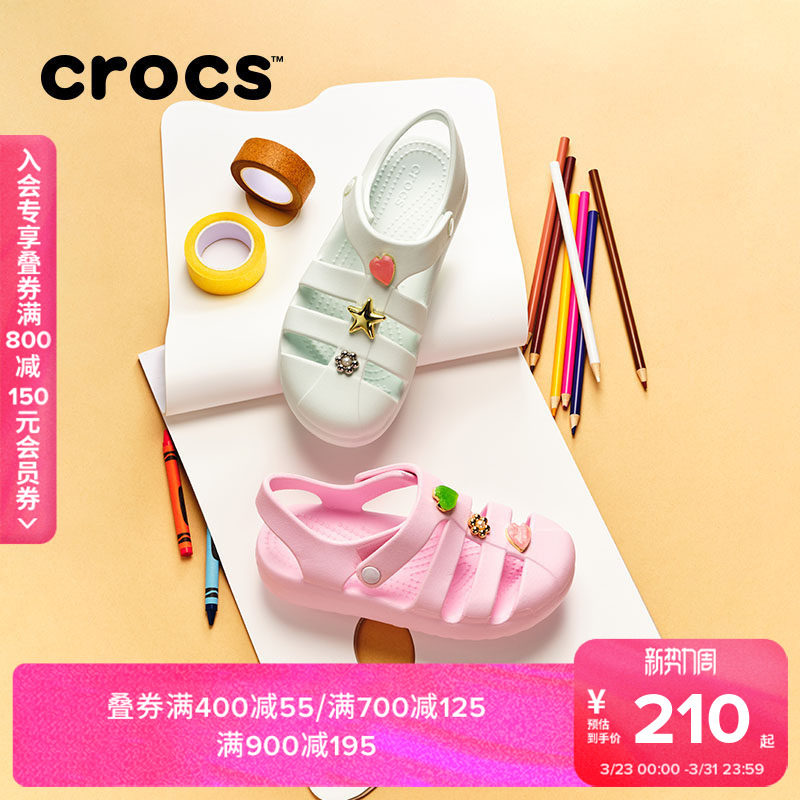 Crocs卡骆驰阳光罗马鞋儿童凉鞋女童夏季洞洞鞋|210625/210626主图