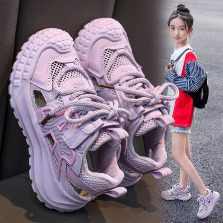 官网C&K女童鞋2026新款夏季儿童防滑运动凉鞋夏款女孩透气单网鞋