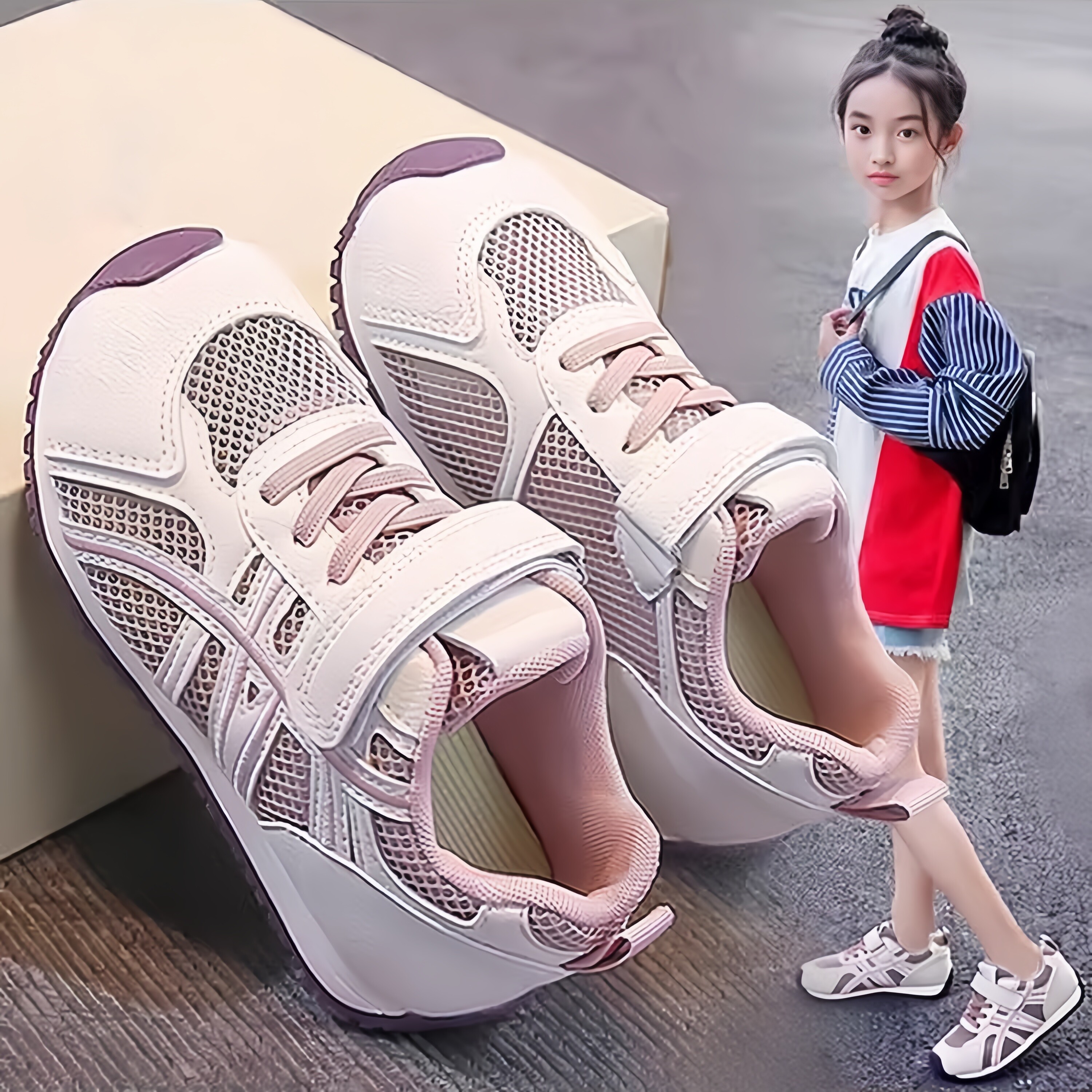 官网C&K女童鞋子2026夏季透气德训鞋网面跑步轻便软底阿甘运动鞋主图