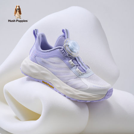 【稳核】暇步士童鞋女童鞋子网面透气鸢兰紫中大童旋钮扣跑步凉鞋