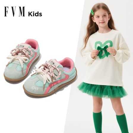 FVM女童鞋子儿童网面透气德训运动板鞋2026新款春季女宝轻便软底
