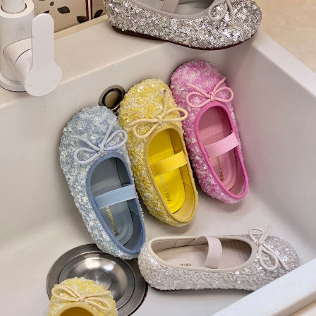 2026新款女童小皮鞋春秋亮片玛丽珍鞋平底芭蕾舞鞋公主鞋儿童单鞋