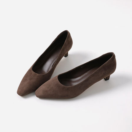 * ED09014 茉莉雅集 复古优雅混种小牛皮/羊猄皮小方头猫跟高跟鞋