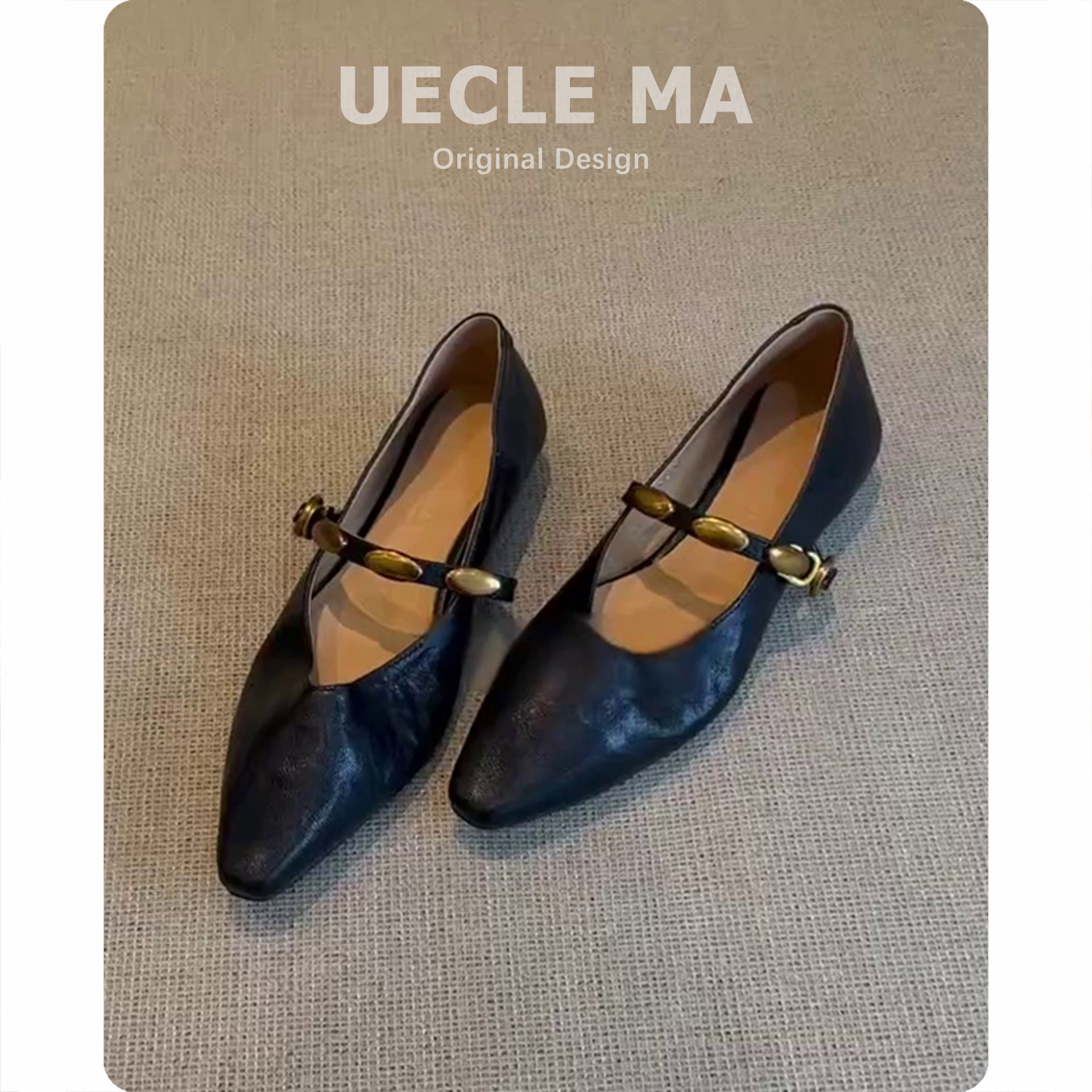 真皮~法式尖头包鞋女2026新款绝美配裙子芭蕾晚晚鞋复古玛丽珍鞋主图