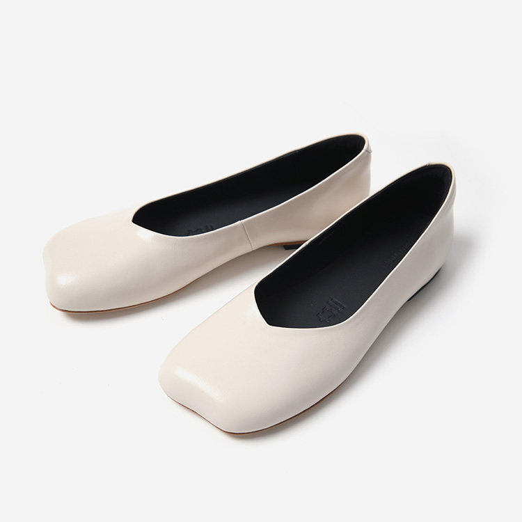 ED09009 茉莉雅集 R0*W造型方头舒适一脚蹬油蜡牛皮浅口单鞋主图