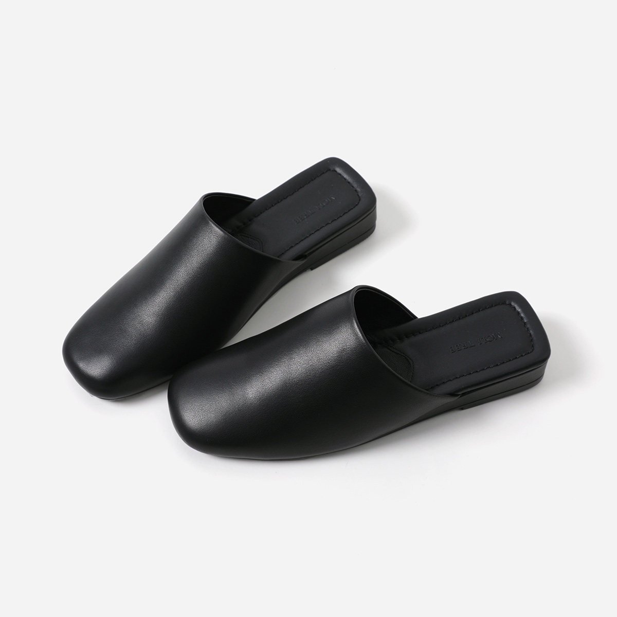 EL09007 茉莉雅集 经典百搭方圆头舒适一脚蹬拖鞋春夏女主图