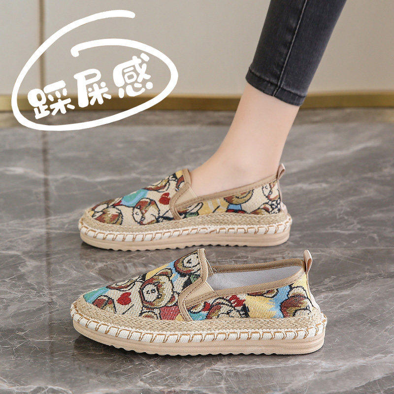 Cadrv Kilry帆布鞋女夏季透气老北京布鞋软底一脚蹬小码34渔夫鞋主图