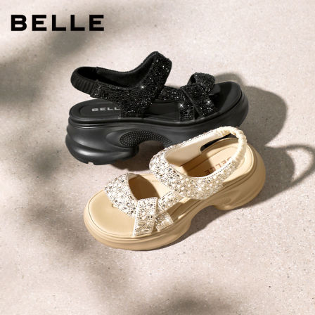 【直播】百丽繁星厚底增高运动凉鞋26夏季新款透气休闲沙滩鞋