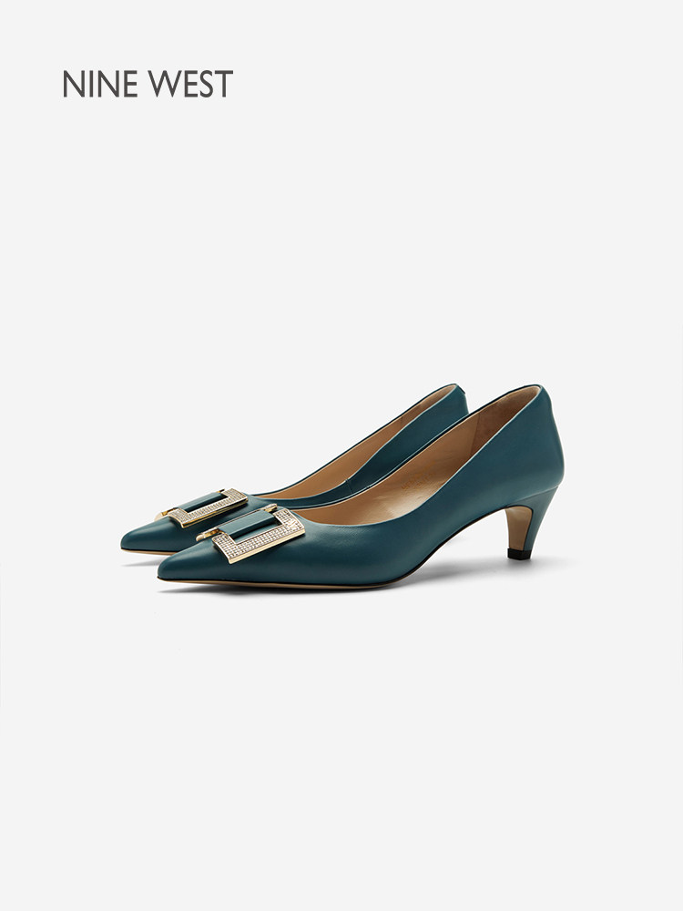 Nine West/玖熙2026春季新款女尖头浅口单鞋钻扣小猫跟高跟鞋女鞋主图