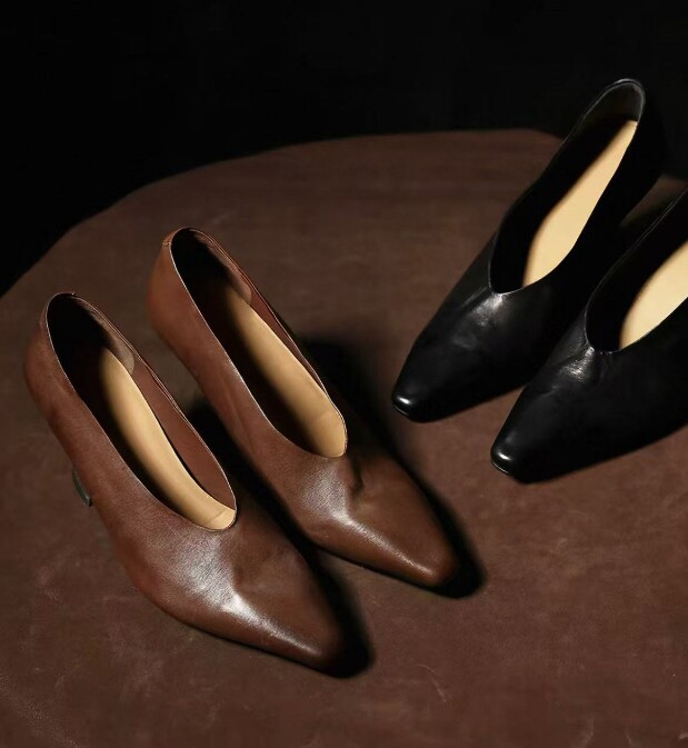 【高货返场】马皮高跟女巫鞋奶嘴头一脚蹬春夏单鞋GM07GHY2169主图