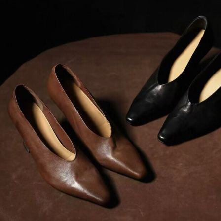 【高货返场】马皮高跟女巫鞋奶嘴头一脚蹬春夏单鞋GM07GHY2169