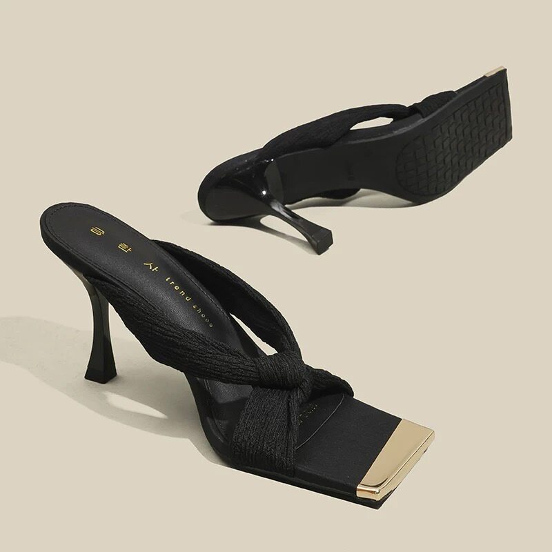 3.26小榴莲【跑单限购】跟8cm时尚方头凉鞋H3612-2 H809主图