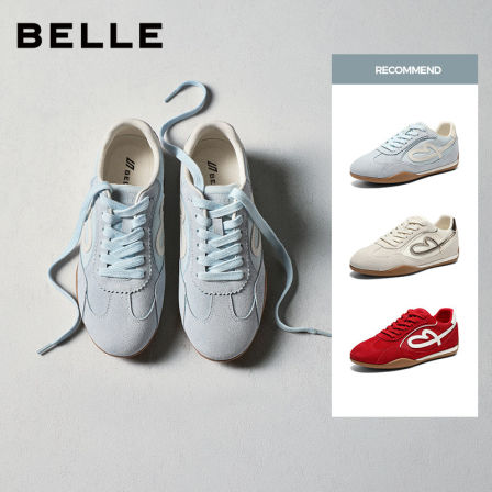 周雨彤同款百丽星空糖复古芭蕾德训鞋运动休闲鞋