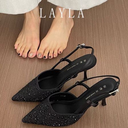 3.27小榴莲【跑单限购】跟7cm超纤水钻高跟鞋H3933-3 H809