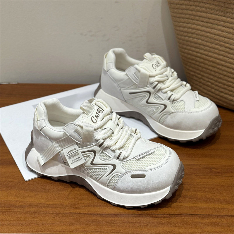 欧洲站厚底老爹鞋女2026新款春季爆款休闲运动德训女鞋小白阿甘鞋主图