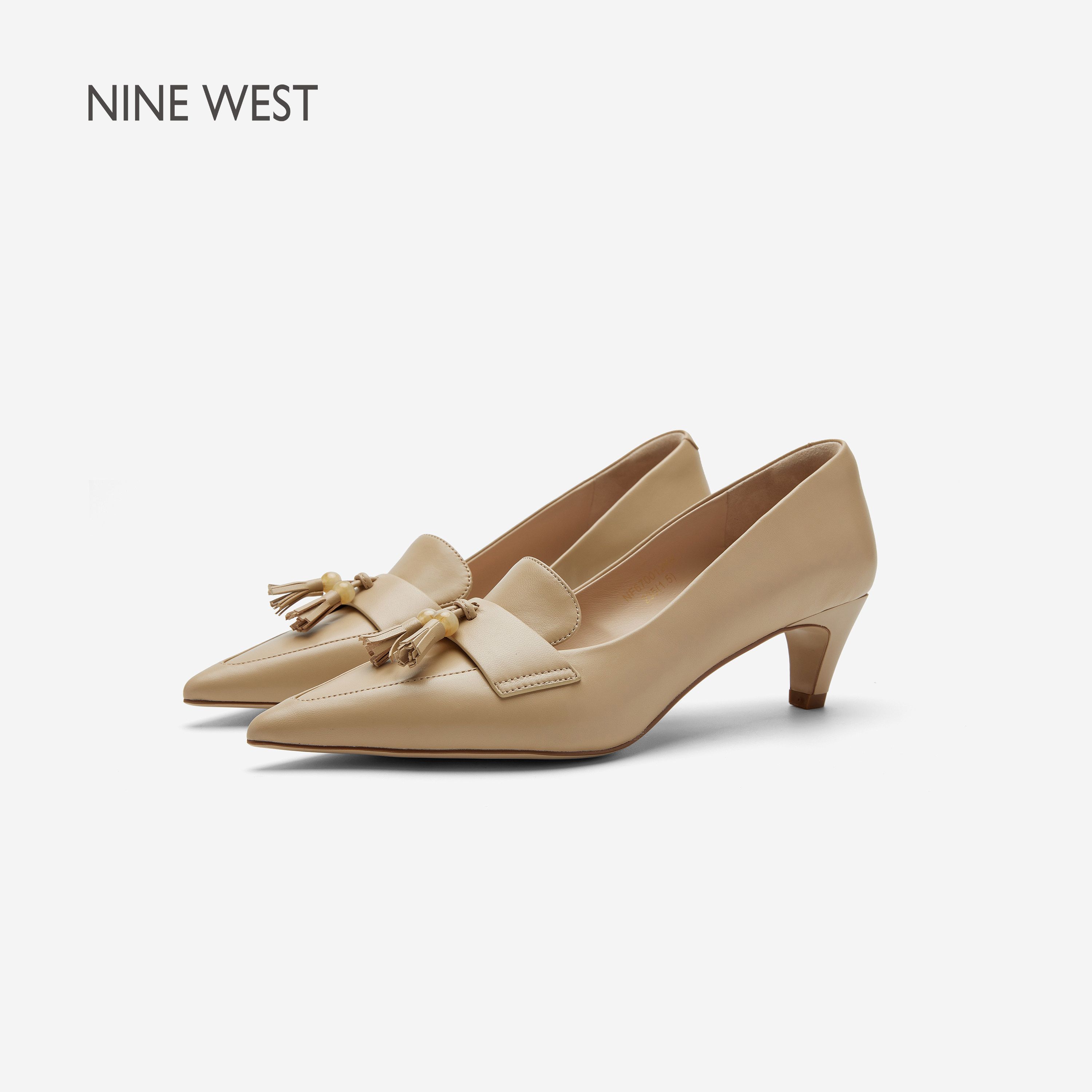 Nine West/玖熙2026春夏新款尖头低跟流苏乐福鞋女舒适通勤单鞋主图