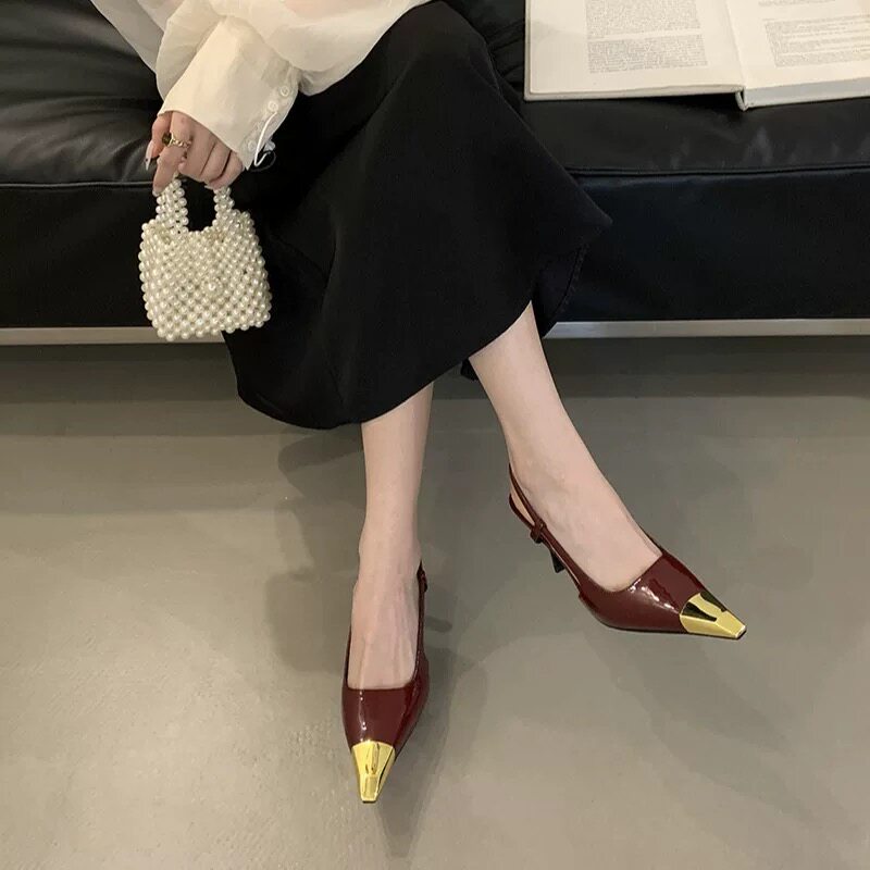 3.25小榴莲【跑单限购】跟8cm金属气质时尚高跟鞋H8663-8 H809主图