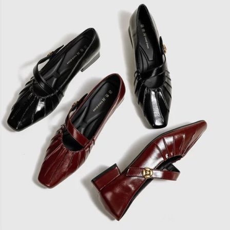 3.26小榴莲【跑单限购】超纤皮跟3cm法式方头单鞋H3579-2 H809