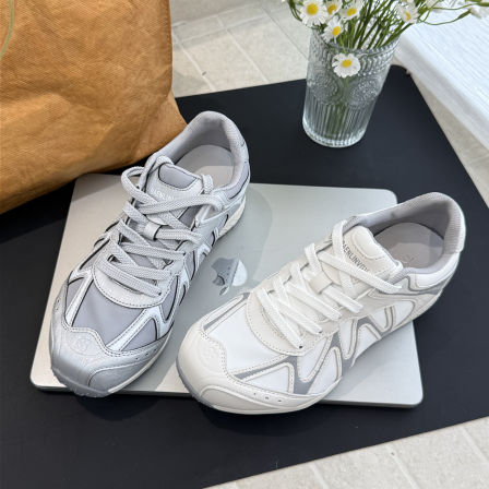 TATAFOCUS~真皮网纱阿甘鞋内增高休闲运动鞋显脚小德训鞋6503-19