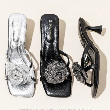 3.25小榴莲【跑单限购】跟6cm高级山茶花气质高跟鞋H396-1 H809