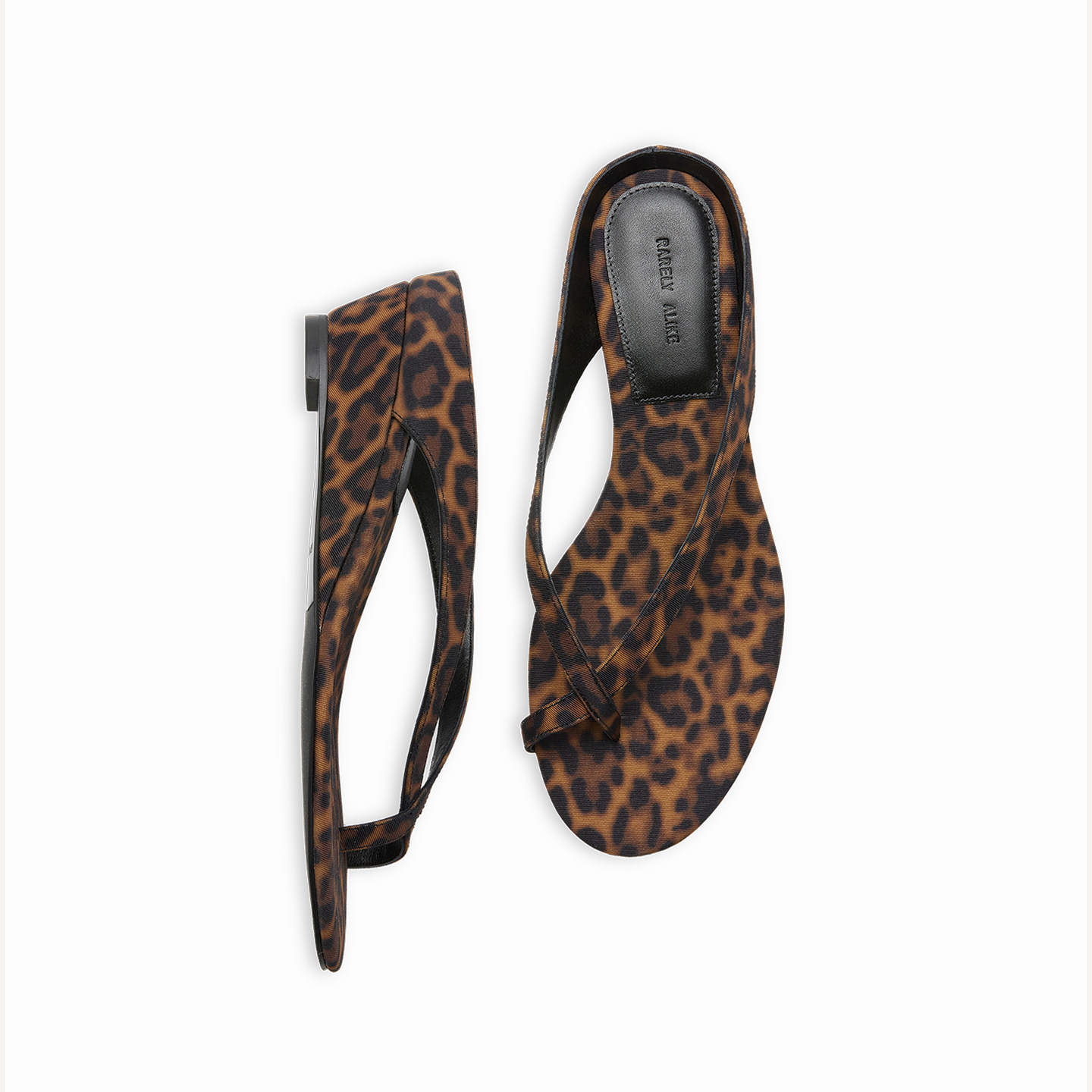 RARELY ALIKE 交叉夹脚Nola小坡跟拖鞋 黑色/豹纹主图