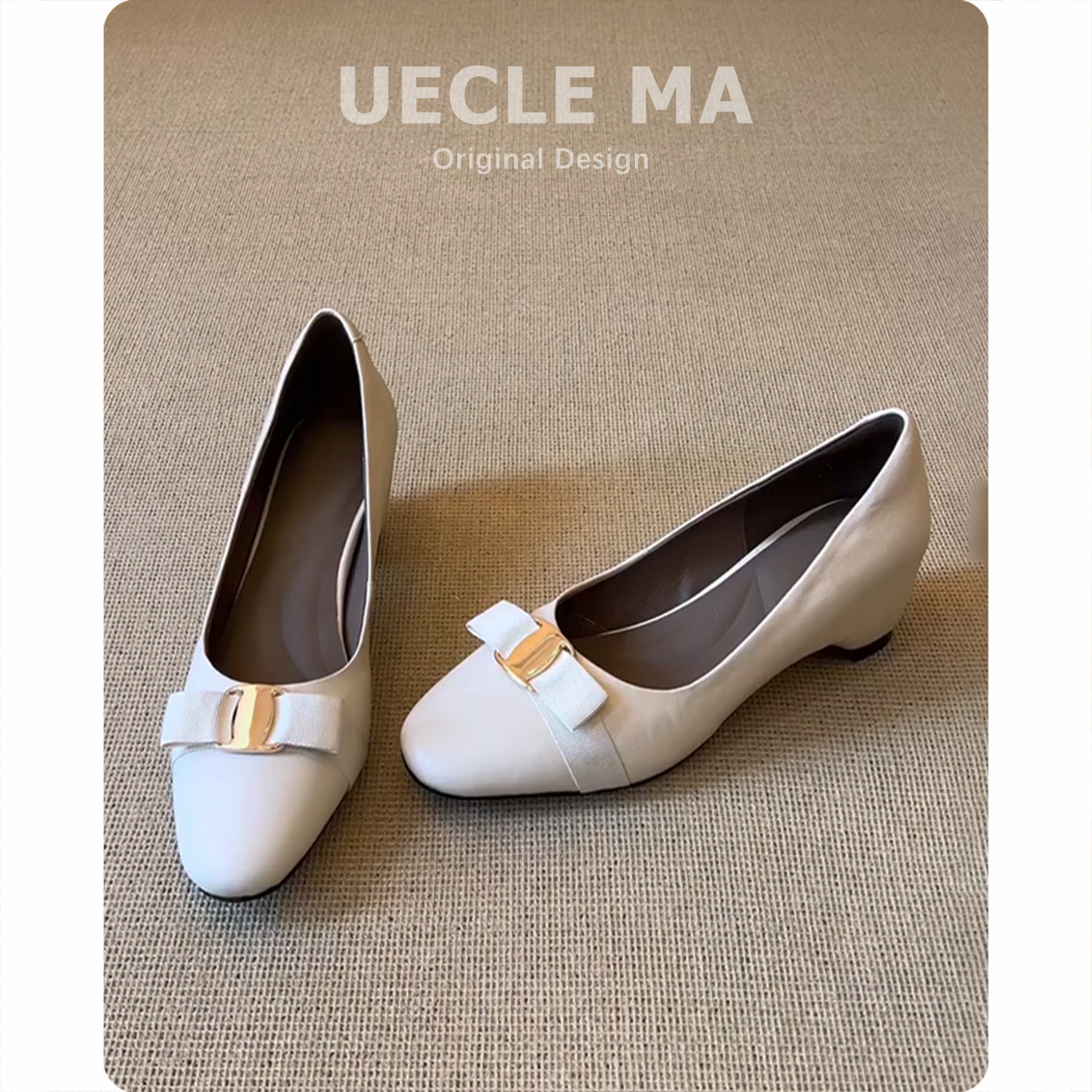 羊皮版~内增高气质单鞋女配裙子浅口职业鞋绝美不累脚法式高跟鞋主图