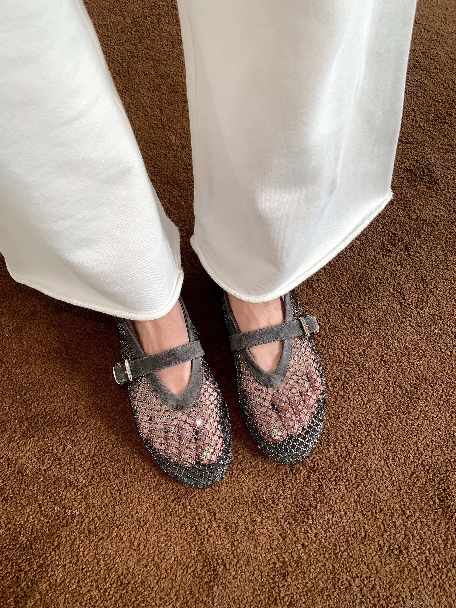 3.23日新品鞋大师2026夏季新款玛丽珍单鞋女钻石渔网平底鞋主图