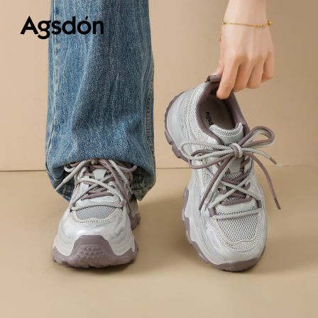 奥古狮登厚底老爹鞋女2026新款春季轻便休闲鞋增高软底百搭运动鞋