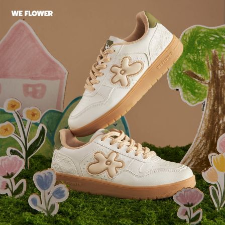 We flower & 发芽计划联名板鞋增高4cm国潮小花休闲男女款小白鞋