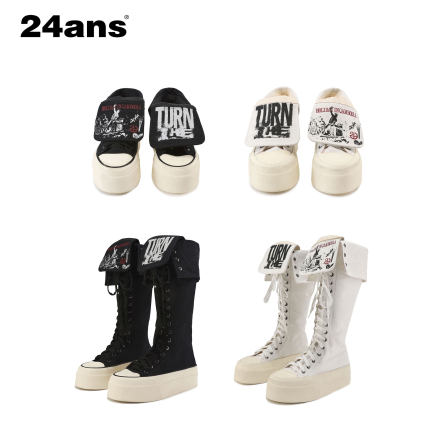 24ANS LTD 轻亚punk帆布鞋⑴丝网印花定制⑵可翻折鞋舌